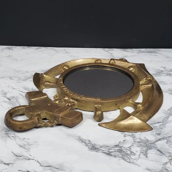 US Navy Chief Brass Anchor Mirror Vintage - Picture 5 of 8